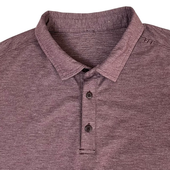 lululemon Men’s Evolution Short Sleeve Polo Heathered Purple Taupe Large - Picture 12 of 16